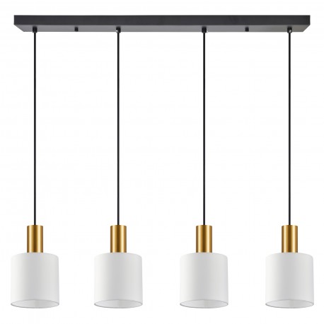 77-8602 SE21-GM-4-4BL-SH1 ADEPT TUBE Gold Matt Pendant White Fabric Shade