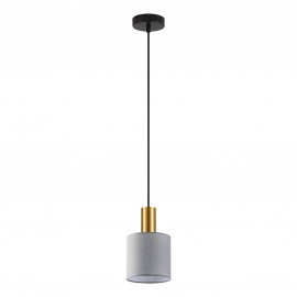 77-8603 SE21-GM-4-SH2 ADEPT TUBE Gold Matt Pendant Grey Fabric Shade