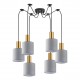 77-8604 SE21-GM-4-BL6-SH2 ADEPT TUBE Gold Matt Pendant Grey Fabric Shade