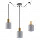 77-8605 SE21-GM-4-BL3-SH2 ADEPT TUBE Gold Matt Pendant Grey Fabric Shade