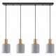 77-8609 SE21-GM-4-4BL-SH2 ADEPT TUBE Gold Matt Pendant Grey Fabric Shade