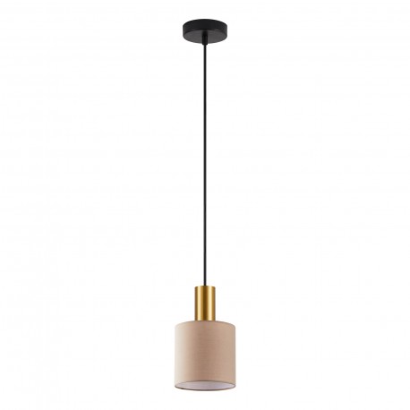 77-8610 SE21-GM-4-SH3 ADEPT TUBE Gold Matt Pendant Brown Fabric Shade