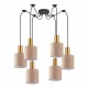 77-8611 SE21-GM-4-BL6-SH3 ADEPT TUBE Gold Matt Pendant Brown Fabric Shade