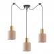 77-8612 SE21-GM-4-BL3-SH3 ADEPT TUBE Gold Matt Pendant Brown Fabric Shade