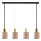 77-8616 SE21-GM-4-4BL-SH3 ADEPT TUBE Gold Matt Pendant Brown Fabric Shade