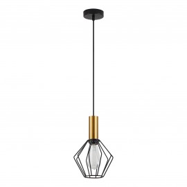 77-8617 SE21-GM-4-GR1 ADEPT TUBE Gold Matt Pendant Black Metal Grid