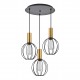 77-8628 SE21-GM-4-3BL-GR1 ADEPT TUBE Gold Matt Pendant Black Metal Grid