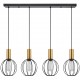 77-8630 SE21-GM-4-4BL-GR1 ADEPT TUBE Gold Matt Pendant Black Metal Grid