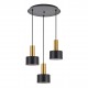 77-8635 SE21-GM-4-3BL-MS1 ADEPT TUBE Gold Matt Pendant Black Metal Shade