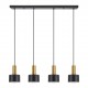 77-8637 SE21-GM-4-4BL-MS1 ADEPT TUBE Gold Matt Pendant Black Metal Shade