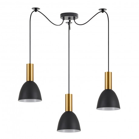 77-8640 SE21-GM-4-BL3-MS2 ADEPT TUBE Gold Matt Pendant Black Metal Shade