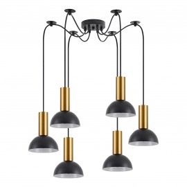 77-8646 SE21-GM-4-BL6-MS3 ADEPT TUBE Gold Matt Pendant Black Metal Shade