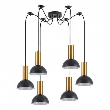 77-8646 SE21-GM-4-BL6-MS3 ADEPT TUBE Gold Matt Pendant Black Metal Shade