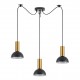 77-8647 SE21-GM-4-BL3-MS3 ADEPT TUBE Gold Matt Pendant Black Metal Shade