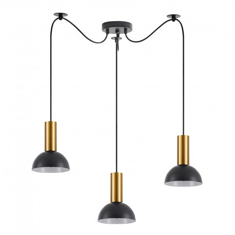 77-8647 SE21-GM-4-BL3-MS3 ADEPT TUBE Gold Matt Pendant Black Metal Shade