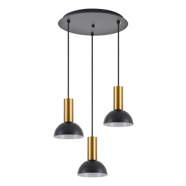77-8649 SE21-GM-4-3BL-MS3 ADEPT TUBE Gold Matt Pendant Black Metal Shade