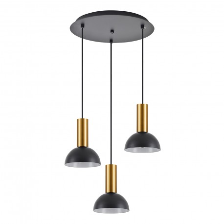 77-8649 SE21-GM-4-3BL-MS3 ADEPT TUBE Gold Matt Pendant Black Metal Shade
