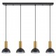 77-8651 SE21-GM-4-4BL-MS3 ADEPT TUBE Gold Matt Pendant Black Metal Shade
