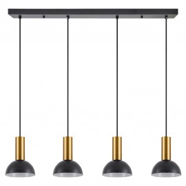 77-8651 SE21-GM-4-4BL-MS3 ADEPT TUBE Gold Matt Pendant Black Metal Shade