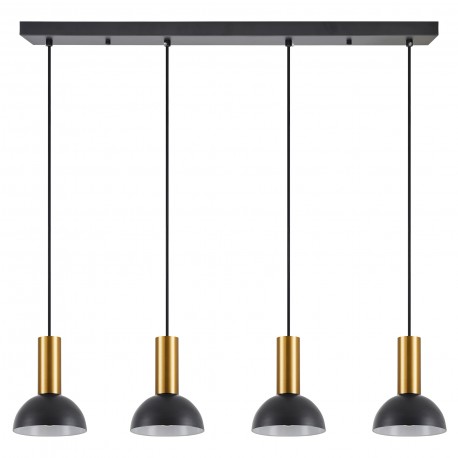 77-8651 SE21-GM-4-4BL-MS3 ADEPT TUBE Gold Matt Pendant Black Metal Shade