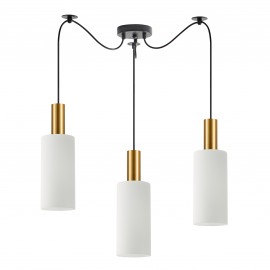 77-8654 SE21-GM-4-BL3-GL3 ADEPT TUBE Gold Matt Pendant White Glass