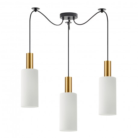 77-8654 SE21-GM-4-BL3-GL3 ADEPT TUBE Gold Matt Pendant White Glass