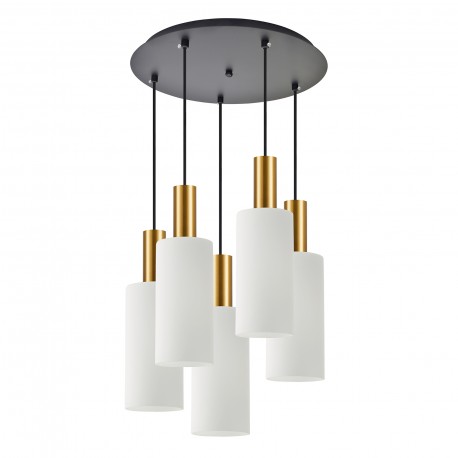 77-8657 SE21-GM-4-5BL-GL3 ADEPT TUBE Gold Matt Pendant White Glass