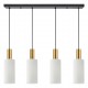 77-8658 SE21-GM-4-4BL-GL3 ADEPT TUBE Gold Matt Pendant White Glass