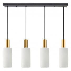 77-8658 SE21-GM-4-4BL-GL3 ADEPT TUBE Gold Matt Pendant White Glass