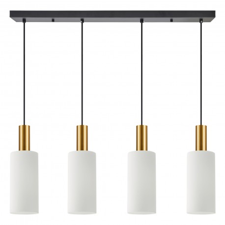 77-8658 SE21-GM-4-4BL-GL3 ADEPT TUBE Gold Matt Pendant White Glass