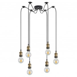 77-8689 SE21-BR-10-BL6 MAGNUM Bronze Metal Pendant with Black Fabric Cable