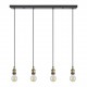 77-8694 SE21-BR-10-4BL MAGNUM Bronze Metal Pendant with Black Fabric Cable