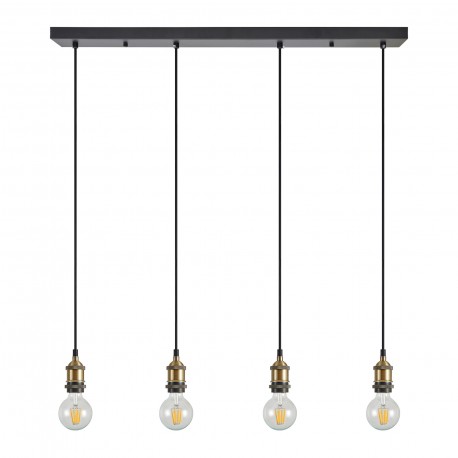 77-8694 SE21-BR-10-4BL MAGNUM Bronze Metal Pendant with Black Fabric Cable