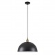 77-8695 SE21-BR-10-MS40 MAGNUM Bronze Metal Pendant Black Shade with Black Fabric Cable