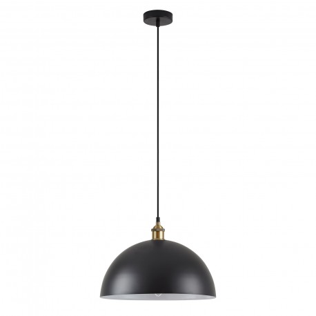 77-8695 SE21-BR-10-MS40 MAGNUM Bronze Metal Pendant Black Shade with Black Fabric Cable
