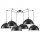 77-8696 SE21-BR-10-BL6-MS40 MAGNUM Bronze Metal Pendant Black Shade with Black Fabric Cable