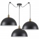 77-8697 SE21-BR-10-BL3-MS40 MAGNUM Bronze Metal Pendant Black Shade with Black Fabric Cable