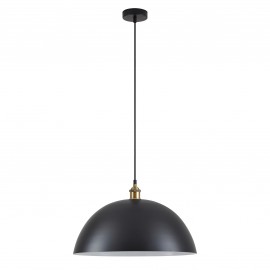 77-8699 SE21-BR-10-MS50 MAGNUM Bronze Metal Pendant Black Shade with Black Fabric Cable