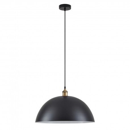 77-8699 SE21-BR-10-MS50 MAGNUM Bronze Metal Pendant Black Shade with Black Fabric Cable