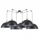 77-8700 SE21-BR-10-BL6-MS50 MAGNUM Bronze Metal Pendant Black Shade with Black Fabric Cable