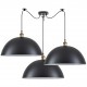 77-8701 SE21-BR-10-BL3-MS50 MAGNUM Bronze Metal Pendant Black Shade with Black Fabric Cable
