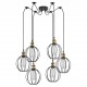 77-8711 SE21-BR-10-BL6-GR2 MAGNUM Bronze Metal Pendant Black Metal Grid with Black Fabric Cable