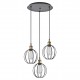77-8714 SE21-BR-10-3BL-GR2 MAGNUM Bronze Metal Pendant Black Metal Grid with Black Fabric Cable
