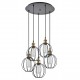 77-8715 SE21-BR-10-5BL-GR2 MAGNUM Bronze Metal Pendant Black Metal Grid with Black Fabric Cable