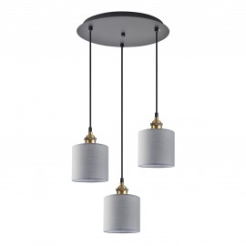 77-8736 SE21-BL-B10-3BL-SH2 ADEPT PENDANT Grey Shade Pendant