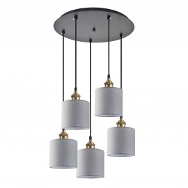 77-8737 SE21-BL-B10-5BL-SH2 ADEPT PENDANT Grey Shade Pendant