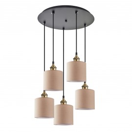 77-8744 SE21-BL-B10-5BL-SH3 ADEPT PENDANT Brown Shade Pendant