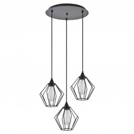 77-8750 SE21-BL-B10-3BL-GR1 ADEPT PENDANT Black Metal Grid Pendant