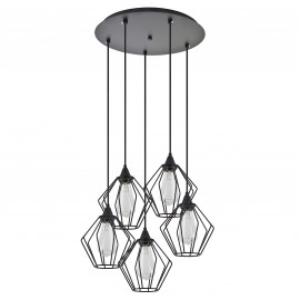 77-8751 SE21-BL-B10-5BL-GR1 ADEPT PENDANT Black Metal Grid Pendant