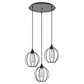 77-8757 SE21-BL-B10-3BL-GR2 ADEPT PENDANT Black Metal Grid Pendant